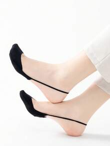 2/4双装女士超薄网眼透气乐福鞋袜，防滑加厚隐形软袜，春夏款 - 彩色 - 查看 9