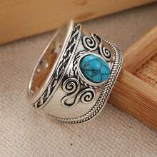 Anillos de estilo bohemio vintage para mujeres, adecuados para el Día de San Valentín y Navidad, joyería de moda - Plateado - Ver 4