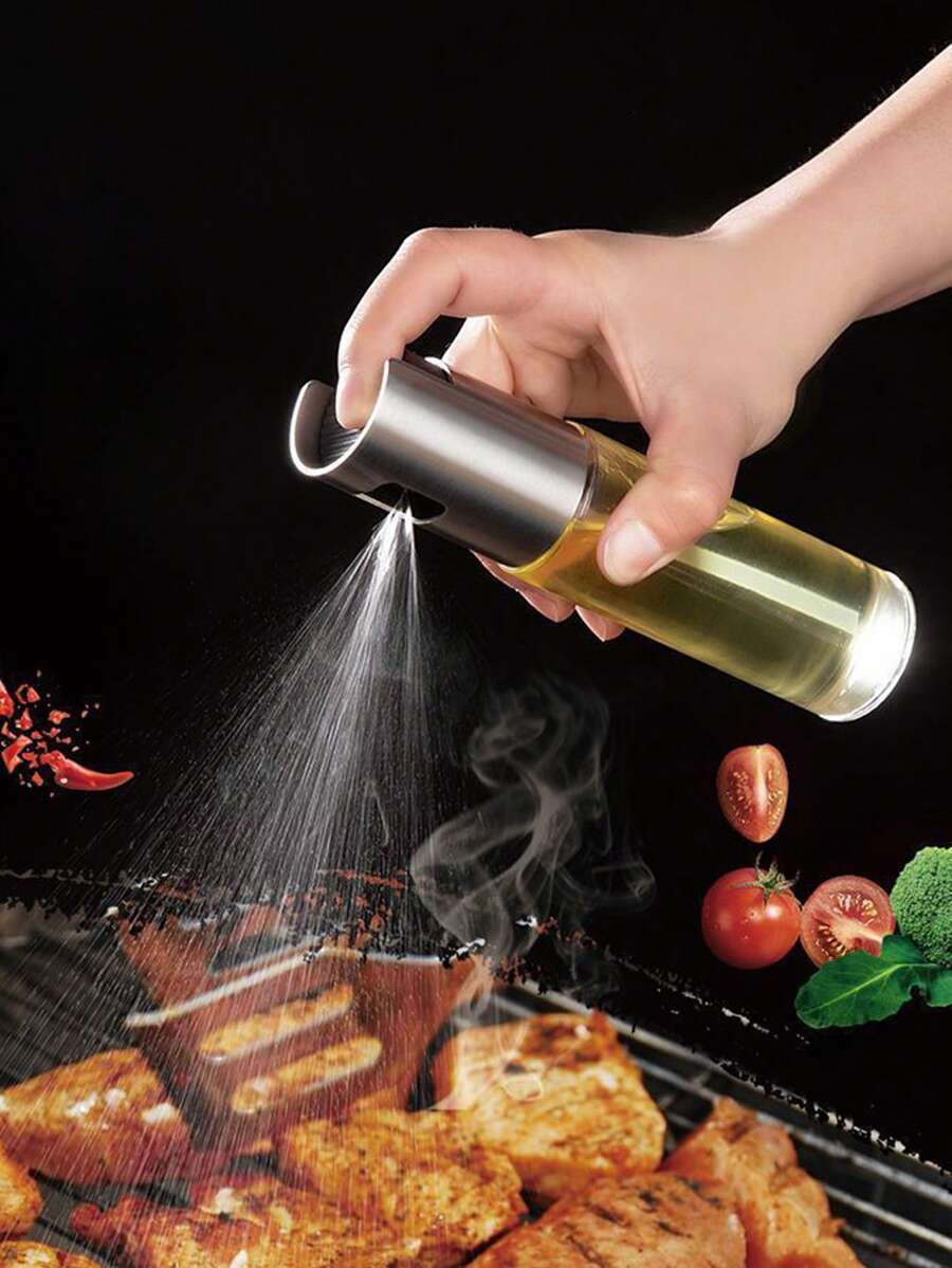 1/2个装厨房食用油喷雾瓶，橄榄油喷雾器，透明玻璃油瓶带喷雾泵