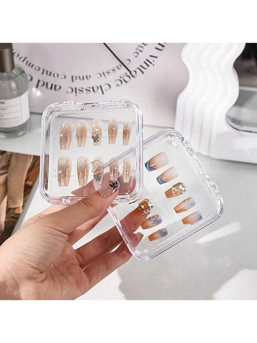 1 hộp đựng trang sức có nắp gập, hộp trưng bày dụng cụ làm móng trong suốt, hộp đựng đồ dùng văn phòng để bàn. - Nhiều màu - Xem 1
