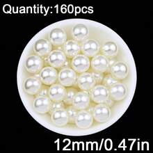 Loose Faux Pearl  Craft Beads Without Hole (3/4/5/6/8/10/12/14mm) (50~500pcs) For Diy Jewelry Making, Craft Project, Decoration And Vase Filler (Various Sizes) - Beige non-porous pearls - View 22