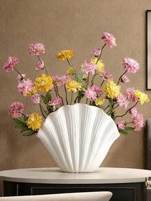 1個白色貝殼造型花瓶，優雅花藝裝飾，適合居家客廳桌面，現代簡約風格，時尚婚禮派對裝飾擺件，獨特藝術花瓶，美學家居裝飾 - A - 查看 7