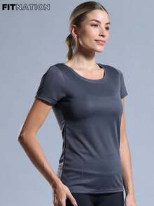BABYLOOK WOMEN'S FITNESS T-SHIRT - Dark Grey - View 1