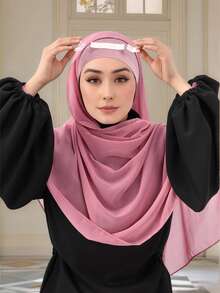 1pc/2pcs Breathable Hollow Mesh Headband With Non-Slip Fixation Ring, Daily & Travel Hair Accessory - Solid Color - View 7