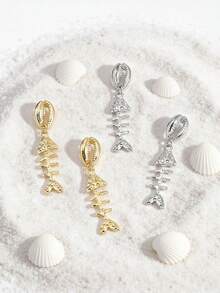 波西米亚风贝壳和鱼骨吊坠耳环，海洋动物造型夸张耳环，适合夏季度假 - 彩色 - 查看 8