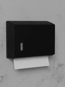 1pc Large Capacity 200+ Tissue Box, Includes Punching Installation And Punch-Free Installation Accessories, High Hardness Plastic Material, Wall-Mounted Paper Towel Holder For Commercial Bathroom, Waterproof Tissue Box, Hotel & Kitchen Large Capacity Paper Towel Rack - Black - View 7