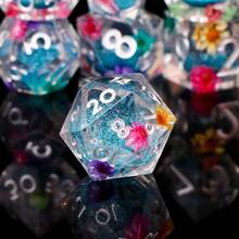 7pcs Liquid Core Resin Dice Set, Sharp-Edged Polyhedral Resin Dice, Handmade Resin Dice For RPG, MTG Tabletop Games - Multicolor - View 6