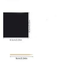 50 Stück bunte Kratzkunstpapiere, 4 Vorlagen, 5 Bambus-Stifte Regenbogen-Kratzmalset - Verwenden Sie leuchtende Farben, um verborgene Designs zu enthüllen, DIY kreative schwarze Karten, geeignet als handgemachte Geschenke/Abschlussgeschenke/Geschenke zum Schulanfang, anwendbar für Geburtstag, Party, Halloween und Weihnachten - Mehrfarbig - Übersicht 3