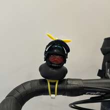 Classic Rubber Yellow Duck Bicycle Handlebar Decor - With Propeller And Horn - Bright Yellow And Black, Ideal For Bicycle Decoration, Bicycle Accessories | Interesting Design | Durable Plastic, Yellow Duck Decor - Suitable For Bicycle Bell - A - View 4