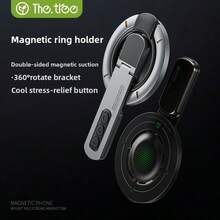 Giá đỡ điện thoại dạng vòng hút từ tính hai mặt mới, giảm căng thẳng, giá đỡ xoay để bàn, giá đỡ điện thoại gắn sau lưng di động. - Tro thiên thạch - Xem 3