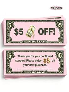50pcs $10 Style Gift Vouchers, Suitable For Small Business Loyalty Rewards And Customer Appreciation Coupons - Sets - View 15
