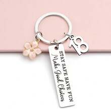 1PC 21st 18st 16st Birthday Inspirational Keychain, Take Pride In How Far You've Come Flower Charm Pendant, Graduation Encouragement Gift For Her, Daughter, Sister, Friends Gifts For Mother, Father, Graduation, And Teacher - Multicolor - View 6