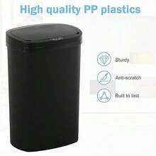 RROCOSIA Touch-Free 13 Gallon Garbage Can With Lid - Durable Plastic Automatic Trash Can For Kitchen &Amp; Bathroom - 50L High-Capacity Waste Bin (1, Black) - Màu A - Xem 6