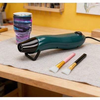 Mini Heat Gun, Electrical Phone Repair Heat Tool For DIY Craft Embossing, Paint Drying, Candle Making, Epoxy Resin, Shrink Wrap Hot Air Gun With Silicone Brush (X2)
