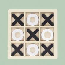 木制 XO 井字棋游戏，逻辑思维训练，双人互动桌面游戏 - 藍+黑 - 查看 5
