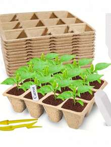 Cốc và khay ươm cây bằng bột giấy, cốc tròn/vuông dùng một lần bằng bột giấy dành cho cây mọng nước, cành giâm, lan và các loại cây khác. - Nhiều kiểu dáng - Xem 7