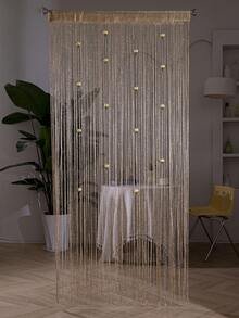 1pc Rose Flower String Curtain, 1*2m Silver Wire Woven Flower Curtain, Finished Product Room Divider Entrance Curtain - 1PC - View 12
