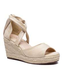Plataformas y sandalias de cuña para mujer - Beis - Ver 6