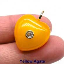 Colgantes de piedras naturales con forma de corazón de 20 mm con circonita, piedras naturales de amazonita, amatista, lapislázuli y ojo de tigre para hacer joyas, collares, pendientes y accesorios DIY - Piedra - Ver 16