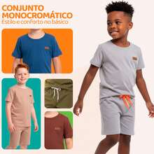4-Piece Assorted Children's Summer Outfit For Boys - 2 Sets - Includes 2 T-Shirts + 2 Shorts - Minimalist - View 2
