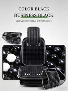 Breathable Wooden Bead Car Seat Cushion - Ventilated Summer Driver & Passenger Seat Pad - Universal Fit For Cars, Trucks - Ergonomic Design, Anti-Slip, All Season Use - A - View 9