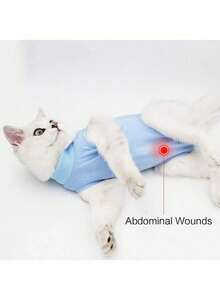 Post-Surgery Pet Suit, Breathable Anti-Lick Spay/Neuter Wear, Suitable For Cats & Dogs - Baby Blue - View 6