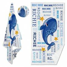Personalized Children's Beach Towel, Custom Letter Combination And Fun Beach Pattern Design, Exclusive For Children, Girls, Boys, Adults, Quick Drying Custom Towel, Suitable For Beach, Pool, Bathroom, Exclusive Gift - Multicolor - View 3