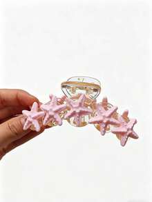 1个海星造型休闲ABS塑料发爪夹，沙滩度假风发饰，夏季 - 彩色 - 查看 4