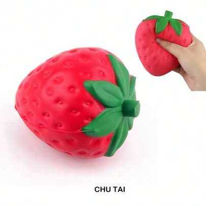 Extra Large Strawberry Scented Slow Rebound Foam Toy, Stress Relief Squeeze Toy For Adults