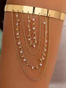 1pc Fashionable Exaggerated Butterfly Metal Arm Cuff For Women, Suitable For Parties And Occasions, Perfect Christmas/Valentine's Day Gift - Vàng 3 - Xem 5