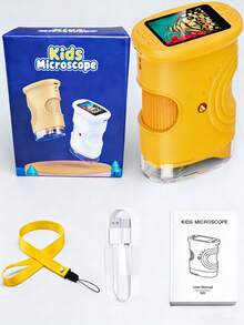 Microscopio digital para niños con pantalla IPS de 2.0", 1000X de aumento, microscopio portátil de bolsillo con 8 luces LED y brillo ajustable, recargable por USB tipo C con batería de 600mAh, función de toma y almacenamiento de fotos en tiempo real, compatible con computadora, juguete educativo STEM para exploración y aprendizaje científico, microscopio mini para niños - Multicolor - Ver 17