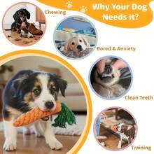 Bộ 3 đồ chơi dây thừng cho chó - Đồ chơi kéo co cho chó, đồ chơi dây thừng chắc chắn để kéo và nhai - Hoàn hảo cho trò chơi tương tác và sức khỏe răng miệng, dây thừng hình củ cà rốt chống cắn, món quà tuyệt vời nhất dành cho chú chó của bạn. - Bộ 3 món - Xem 5