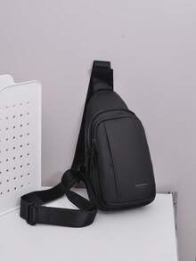 2026新款男士极简斜挎包，时尚休闲单肩包，大容量运动小背包 - 黑色 - 查看 7