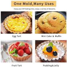 6/12pcs Non-Stick Metal Egg Tart Mold, Baking Cups, Tart Shells Mold - Multicolor - View 4