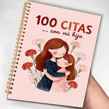 1 pieza Cuaderno de diario madre-hija de 100 fechas en tamaño A5, páginas interiores en español, portada con madre e hija abrazadas, caja de recuerdos divertida - A5 - Ver 3
