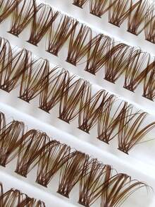200 Pcs Brown Individual Lashes 40D D Curl Cluster Lash Extensions Fluffy Soft Individual Eyelashes Volume Natural Look Makeup Cluster Eyelashes,Individual Cluster Lashes,False Eyelashes, Fake Lashes - View 6