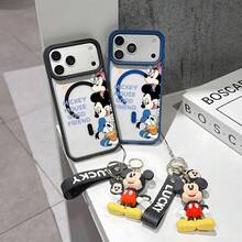 This Disney Mickey Mouse Pattern Lanyard Phone Case Features A Strong Magnetic Closure And Full Coverage Of Acrylic And TPU Material. It's Shockproof, Lightweight, And Suitable For IPhone17/16/11/13/15/15 Plus/15 Pro/15 Pro Max/12/14 Pro Max/11 Pro Max/12 Pro/12 Pro Max/13. It's A Popular Birthday Gift, Business Gift, Durable, Stain-Resistant, And Fingerprint-Resistant New Phone Case For Men And Women. It Also Includes A Mickey Mouse Phone Case And Mickey Mouse Doll Bracelet. Compatible With SamsungGalaxy S20, S21, S22, S23, And S24 Series. It's The Perfect Gift For Friends And Family. This Stylish Phone Case Is Fun, Lightweight, And Durable. IPhone17 Pro Max Phone Case, Minnie Phone Case. - Hồng - Xem 2