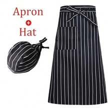 2pcs/Set Celemek dan Topi Koki - Pakaian Kerja Dapur Tahan Lama Cocok Untuk Koki/Pelayan Pria/Wanita - MultiWarna - View 4
