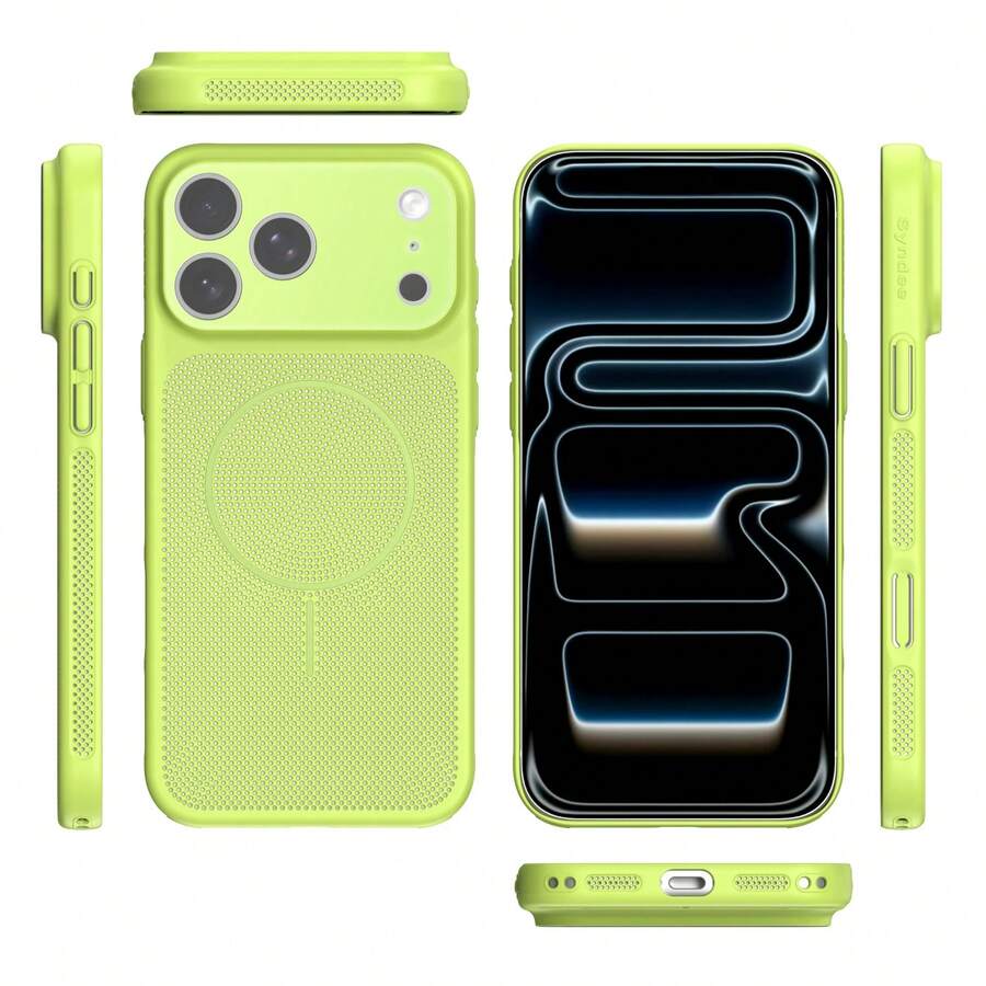 1个全新17合1透气蜂窝孔薄荷绿磁吸手机壳，适用于 17 Pro Max/17 Pro/17/16 Pro Max/16 Pro/16/15 Pro Max/15 Pro/15/14 Pro Max/14 Pro/14/13 Pro Max/13 Pro/13/12 Pro Max/12 Pro/12/16 Plus/Air/15 Plus/14 Plus - 薄荷綠 - 查看 1