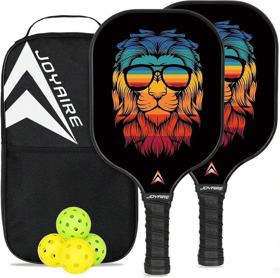 JOYAIRE Pickleball Paddles Set Of 2, USAPA Standard Fiberglass Pickleball Set, Lightweight Honeycomb Core Pickle Ball Rackets, Pickle Ball Paddle With 4 Pickleball Balls &Amp; Bag For Adults, Beginners - White - 查看 1