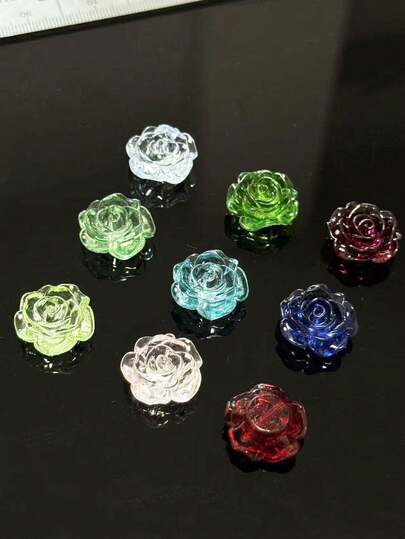 New Gold Edged Camellia Rose Jewelry Accessories DIY Hair Clip, Bracelet Accessories, Earrings, Hair Clip Accessories, DIY Handmade Bead Materials, Phone Chains, Necklaces, Bracelet Pendant Decorations