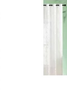 1pc White Embroidered Curtain, Decorative White Embroidered Faux Linen Ring Top Curtain, Suitable For Home Kitchen, Living Room And Bedroom - White - View 22