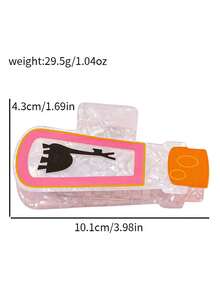 1pc Cartoon Magic Potion Bottle Shaped Hair Claw Clip, Creative Personalized Acetate Large Hair Claw For Women, Fashion Giraffe Print Hair Accessory For Half-Up, Bun, Shoulder-Length Hair, Daily Versatile Casual Holiday Headpiece - Multicolor - View 2