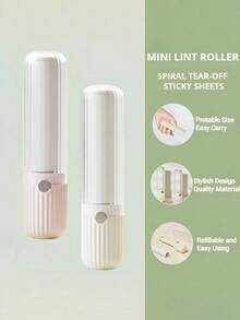 Portable Mini Refillable Lint Roller - Strong Sticky Lint Brush For Clothes, Bedding, Pet Hair, Travel Size Fuzz Remover - Multicolor - View 8