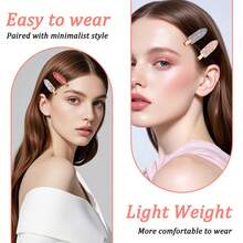 1/6/12pcs Non-Deforming Hair Clips, Non-Trace Makeup Clips, Seamless Alligator Clips, Suitable For Salon And Daily Use Hair Accessories Made Of Cellulose Acetate Fiber For Women And Girls - Multicolor - View 3