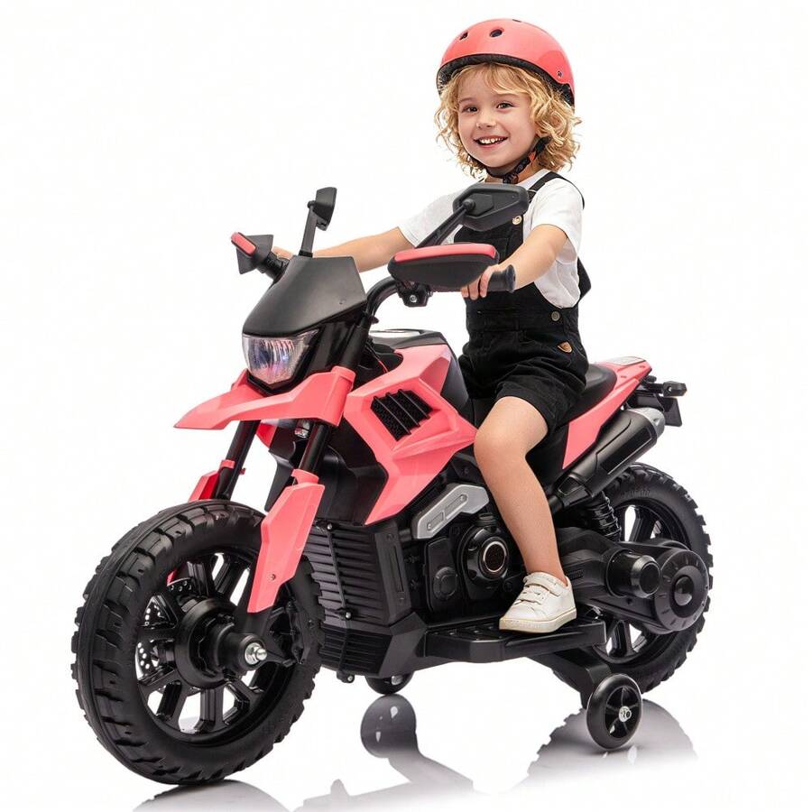 Gaderth 6V Motorcycle For Kids, Ride On Motorcycle With Traning Wheels, Headlight & Music, 2-5mph Adjustabled Speed Electric Bike For Kids,Electric Toddler Bike For Child As The Gift - Pink - View 1