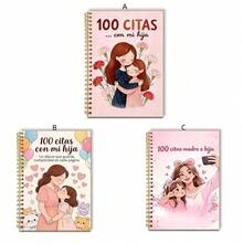 1 pieza Cuaderno de diario madre-hija de 100 fechas en tamaño A5, páginas interiores en español, portada con madre e hija abrazadas, caja de recuerdos divertida - A5 - Ver 9