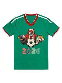 1 Unit 2026 World Cup Soccer Jersey For Men And Women, Breathable Jersey With National Animal Design USA Canada Mexico, Lightweight And Comfortable, For Gift To Soccer Lovers, Parties, Travel And Casual Wear, 2 Colors Available - 綠色 - 查看 1