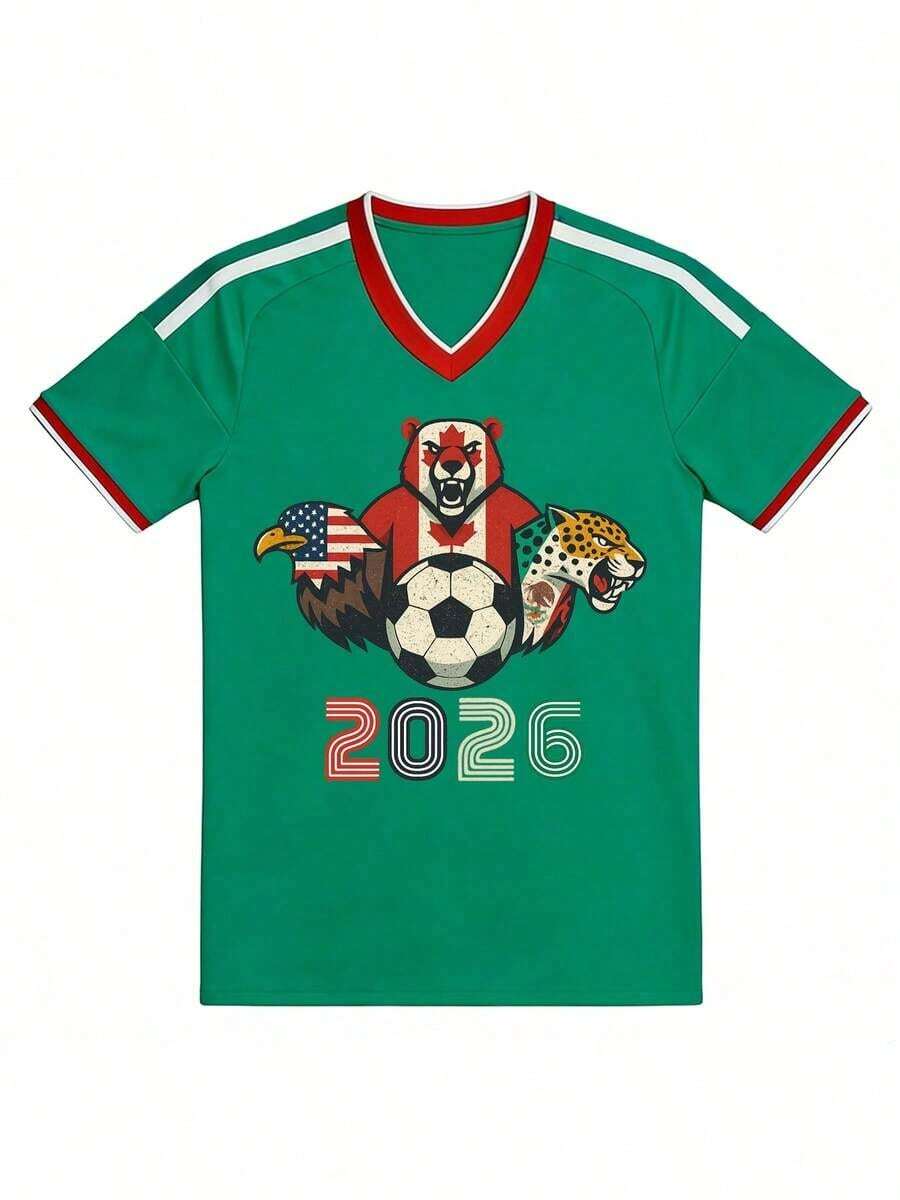 1 Unit 2026 World Cup Soccer Jersey For Men And Women, Breathable Jersey With National Animal Design USA Canada Mexico, Lightweight And Comfortable, For Gift To Soccer Lovers, Parties, Travel And Casual Wear, 2 Colors Available - 綠色 - 查看 1