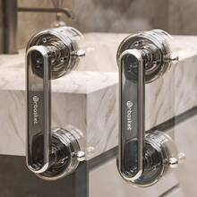 Asa de puerta con ventosa sin taladro y extraíble, asa de empuje y tracción resistente al agua y reutilizable para puerta corrediza de baño, gabinete de cocina, refrigerador, puerta de ducha, armario, barra de agarre para puerta sin adhesivo antideslizante para mejoras del hogar, reemplazo de perilla de puerta transparente de alta resistencia - Multicolor - Ver 4